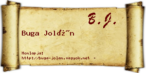 Buga Jolán névjegykártya